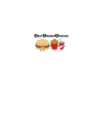 Legjobb barátok (Hamburger) minta fehér pólón