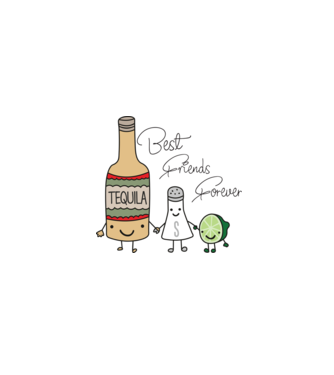 Legjobb barátok (tequila) minta fehér pólón