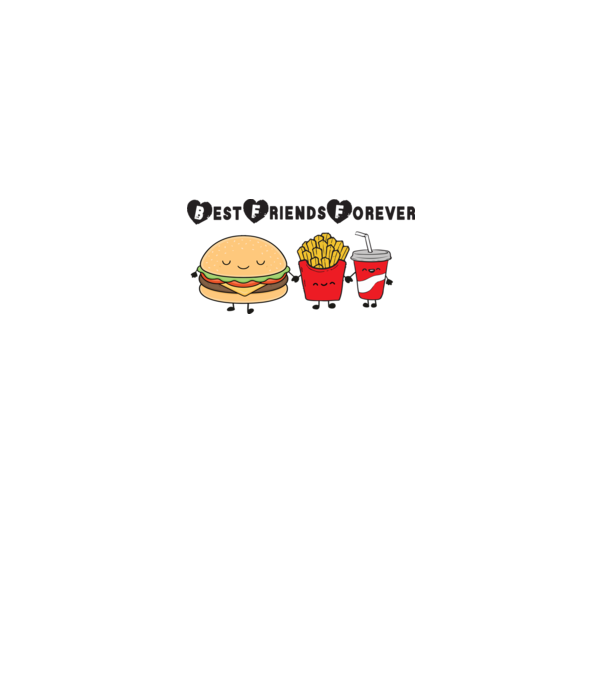 Legjobb barátok (Hamburger) minta fehér pólón