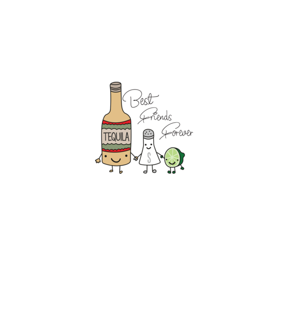 Legjobb barátok (tequila) minta fehér pólón