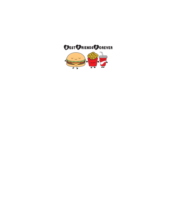 Legjobb barátok (Hamburger) minta fehér pólón