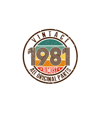 1981 Születésnapi póló minta fehér pólón