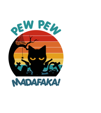Pew Pew Madafakas minta fehér pólón