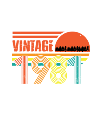 1981 Születésnapi póló minta fehér pólón