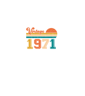 1971 Születésnapi póló minta fekete pólón