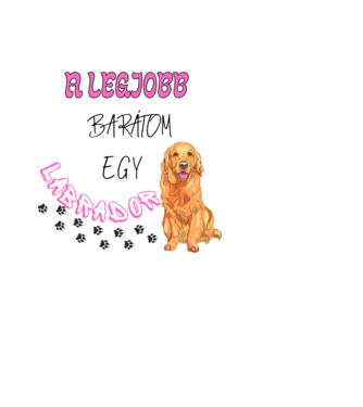 Legjobb barátom egy labrador minta fekete pólón