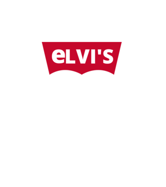 ELVI'S Márkaparódia minta fehér pólón