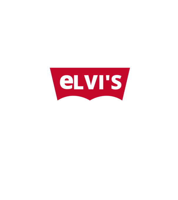 ELVI'S Márkaparódia minta fehér pólón