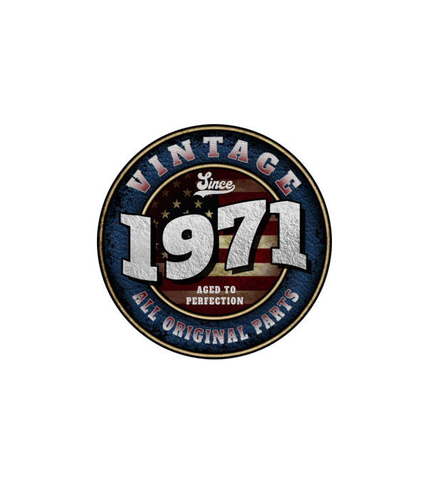 1971 Születésnapi póló minta fehér pólón
