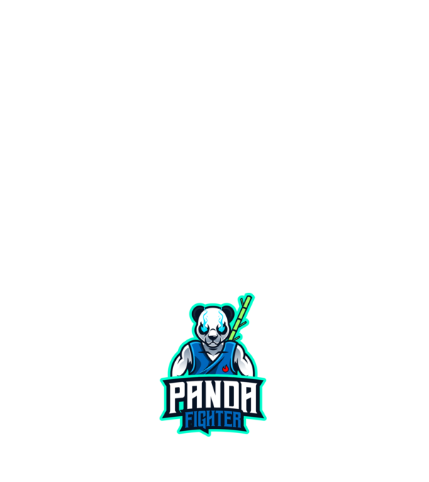 Panda fighter minta fehér pólón
