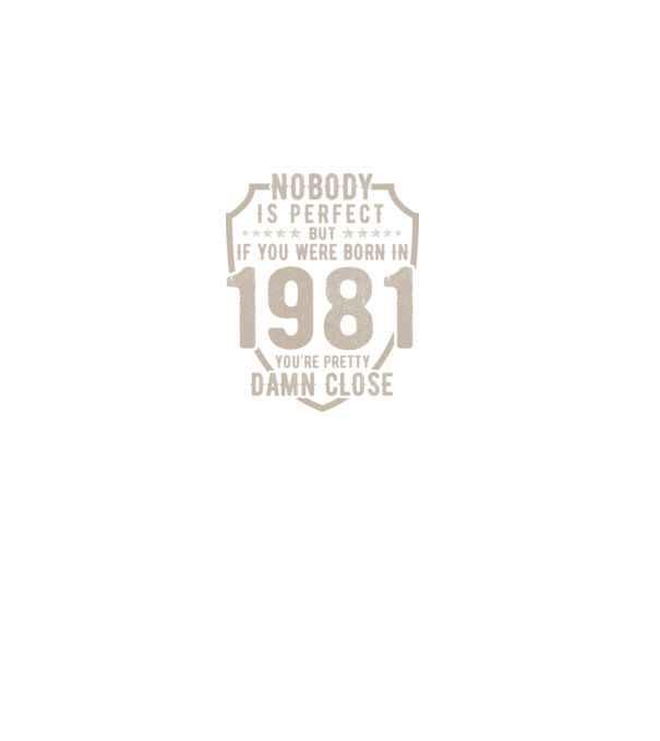 1981 Születésnapi póló minta fekete pólón