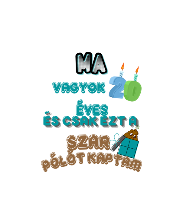 Születésnapi minta minta fehér pólón