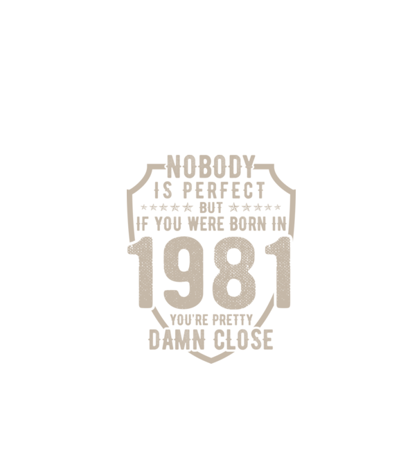 1981 Születésnapi póló minta fekete pólón