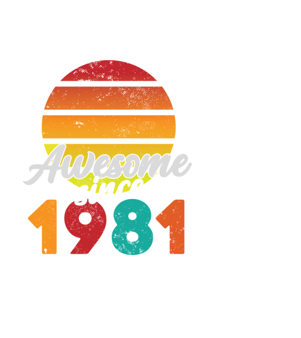 1981 Születésnapi póló minta fehér pólón