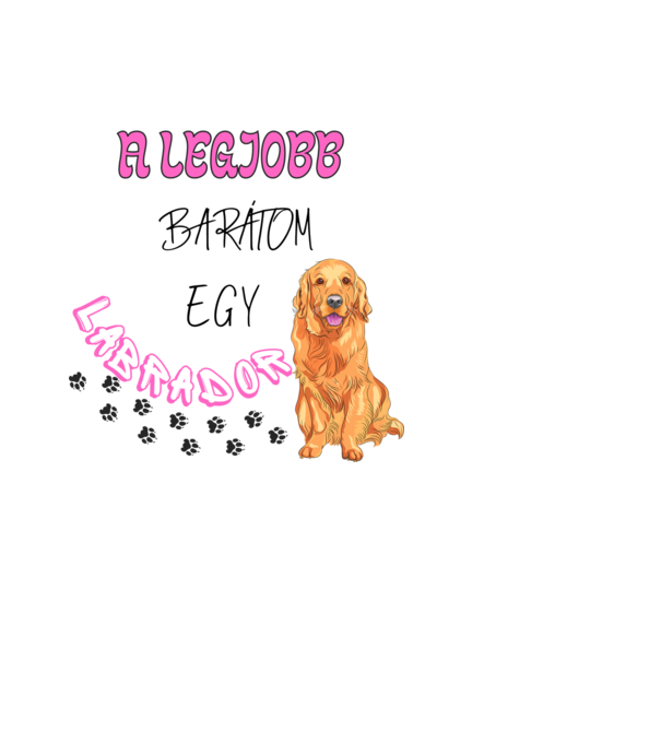 Legjobb barátom egy labrador minta fekete pólón
