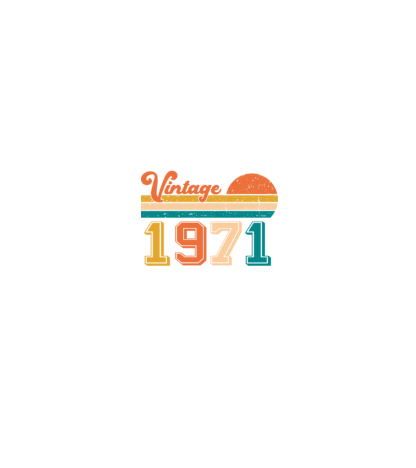 1971 Születésnapi póló minta fekete pólón