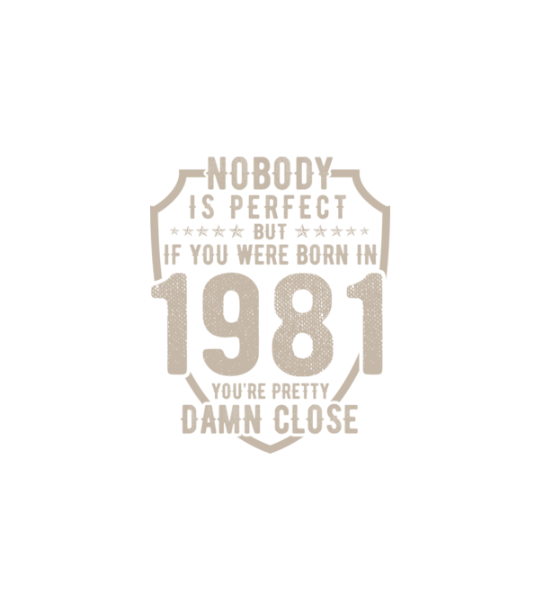 1981 Születésnapi póló minta fehér pólón