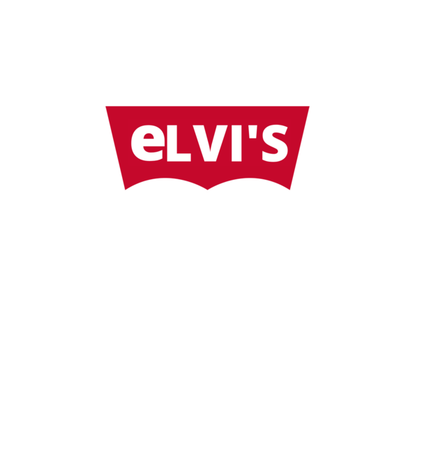 ELVI'S Márkaparódia minta fehér pólón