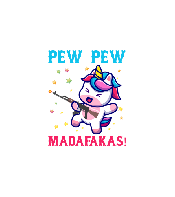 Pew Pew Madafakas minta fehér pólón