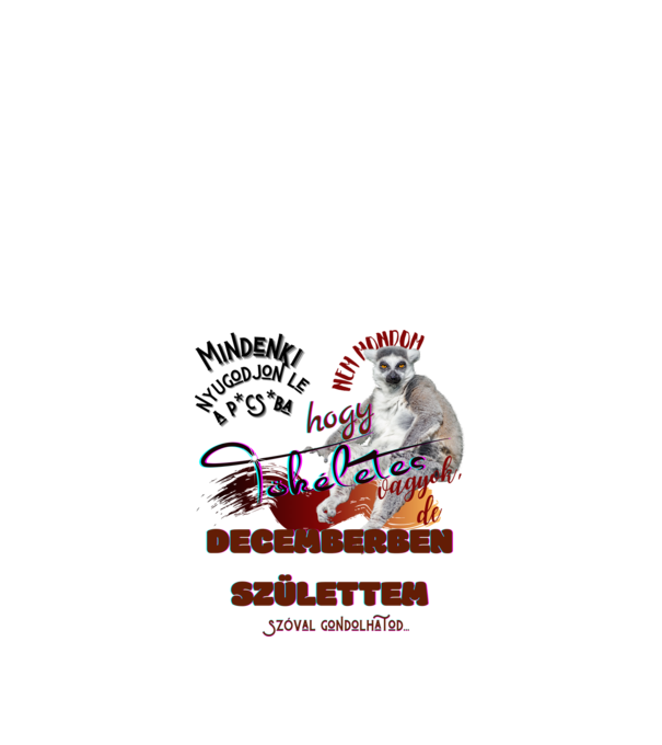 DECEMBERBEN SZÜLETTEM minta narancssárga pólón