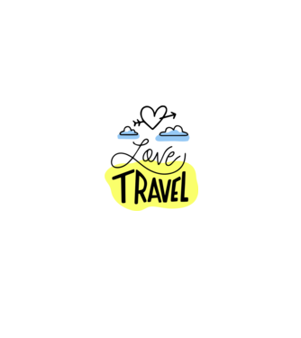 Love Travel minta fehér/piros pólón
