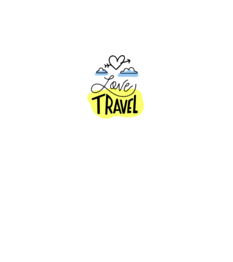Love Travel minta fehér pólón