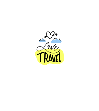 Love Travel minta fehér pólón