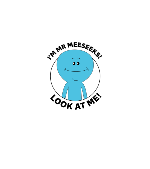 Mr Meeseeks minta szürke pólón