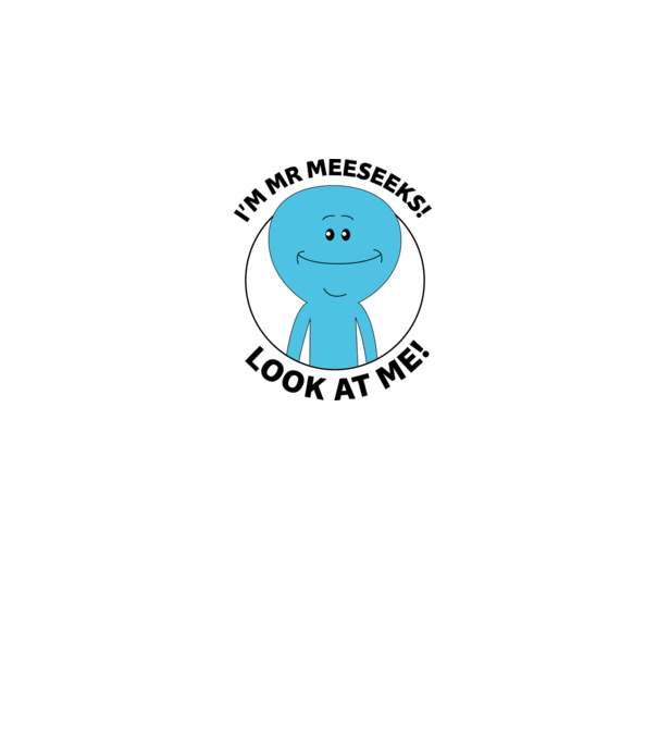 Mr Meeseeks minta szürke pólón