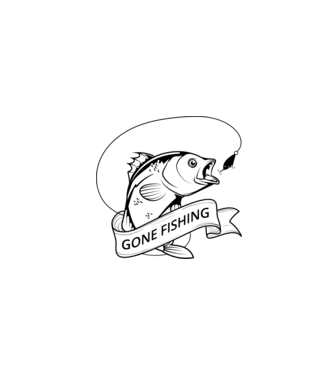fishing minta fehér pólón