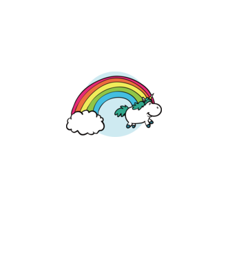 unicorn minta fehér pólón