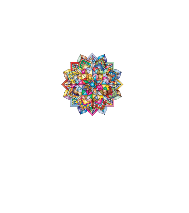 mandala minta fehér pólón