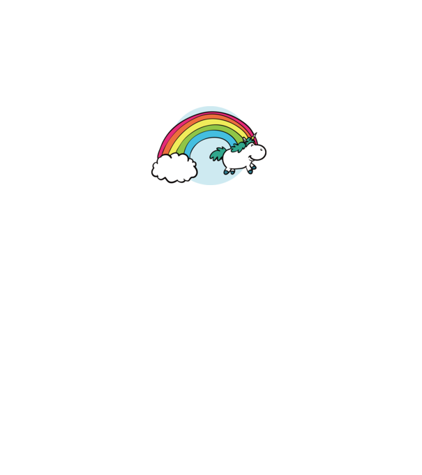 unicorn minta fehér pólón