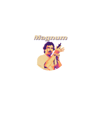 Magnum - színes minta fehér/piros pólón