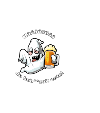 Részeg szellem - ˝Húúú de beb**zok˝ - fehér minta sötétkék pólón