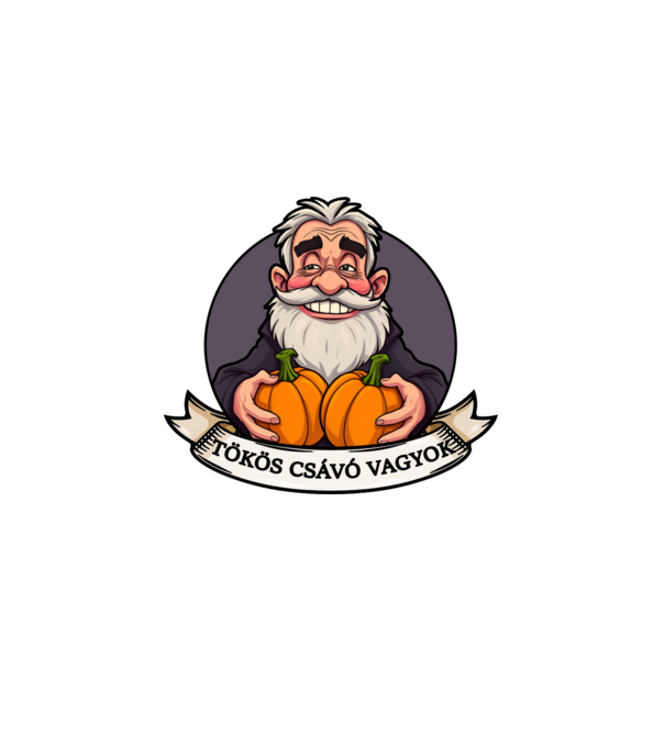 Tökös csávó - ˝Tökös csávó vagyok˝ - Fekete felirat minta fekete pólón
