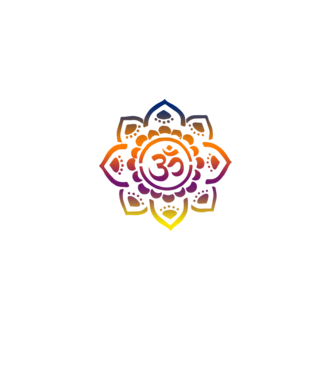 OM Mandala Virág minta világoskék pólón