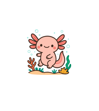 Axolotl minta világoskék pólón