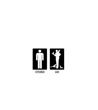 Others vs. Me (férfi) - madár minta farmerkék pólón