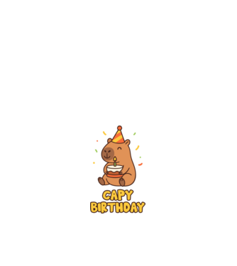 Capy birthday minta fehér pólón