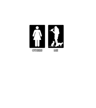 Others vs. Me (nő) - macska minta fekete pólón