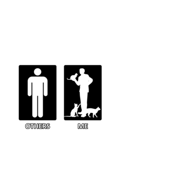 Others vs. Me (férfi) - macska minta fehér pólón