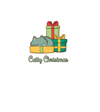 Catty Christmas minta szürke pólón