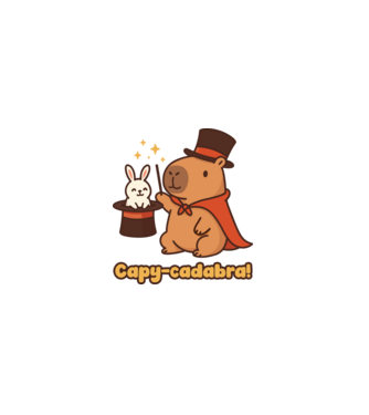 Capy-cadabra minta fehér pólón
