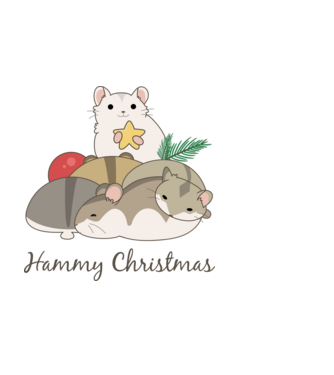 Hammy Christmas minta fekete pólón