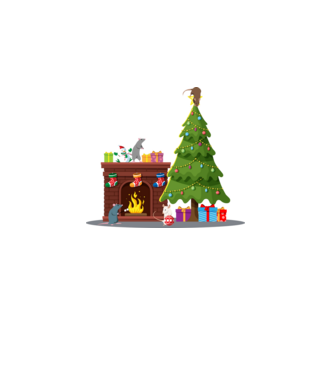 Ratty Christmas minta fekete pólón