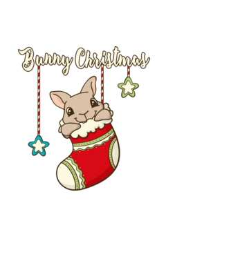 Bunny Christmas minta világoskék pólón