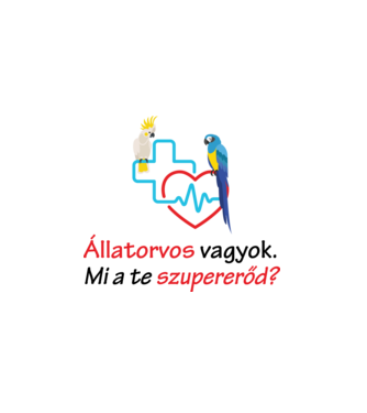 Madaras állatorvos minta fehér pólón