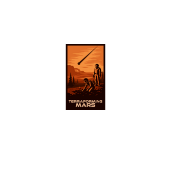 A Mars terraformálása minta fekete pólón