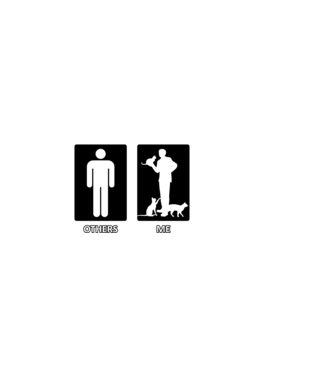 Others vs. Me (férfi) - macska minta sötétkék pólón